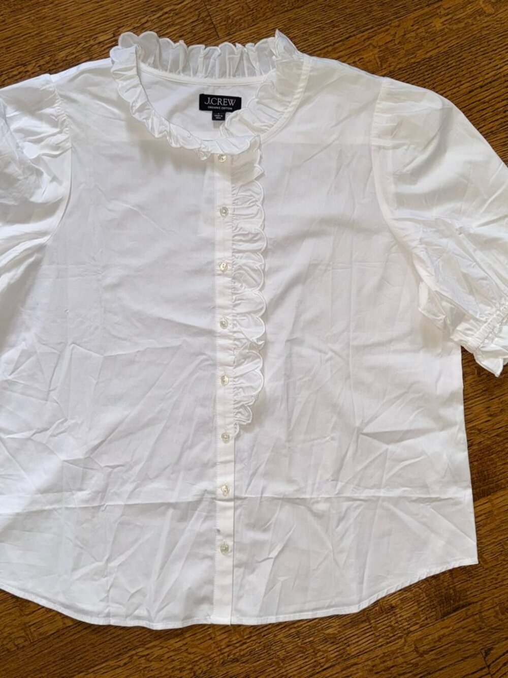 NWT J.Crew Ruffle-Trim Button-Up Blouse